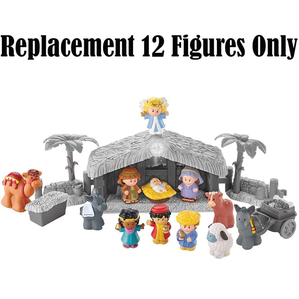 Replacement Parts for Fisher Price Little People Christmas Story - J2404 ~ Camel, Donkeys, Sheep, Wise Men, Mary, Joseph, Angel, Baby Jesus, and Calf
