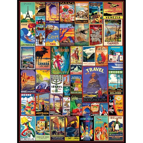 White Mountain 300 Piece Jigsaw Puzzle Fun Collage, Travel the World