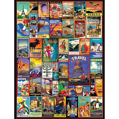 White Mountain 300 Piece Jigsaw Puzzle Fun Collage, Travel the World