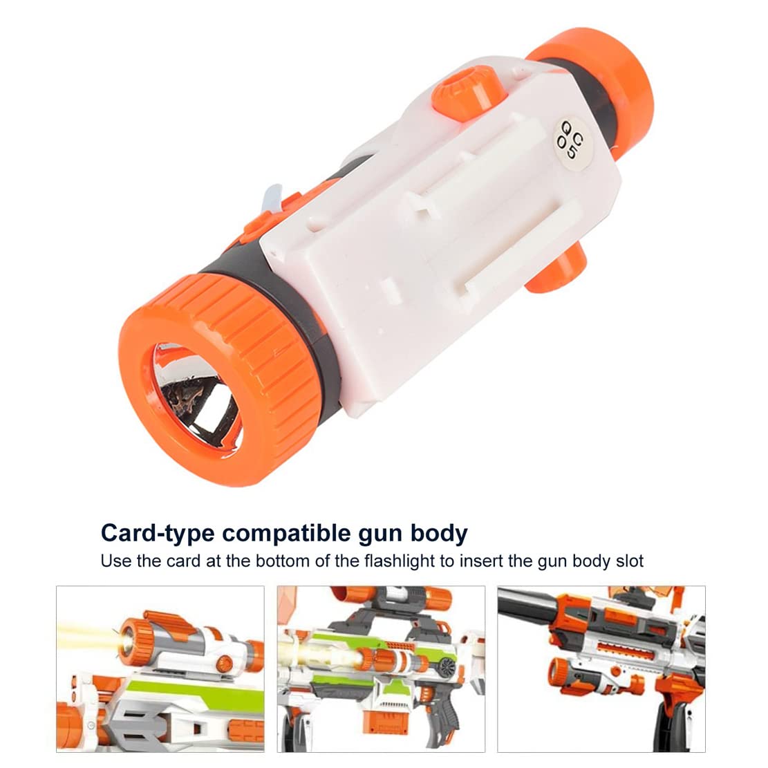 Plastic Tactical Flashlight for Nerf Modify Toy Nerf Gun Modulus Regulator Toy Gun, Modified Part Tactical Flashlight, Blue Light