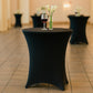 YOUR CHAIR COVERS - 30 x 30 inch Lowboy Cocktail Round Stretch Spandex Table Cover - Black, Fitted Elastic Tablecloth for Round Tables