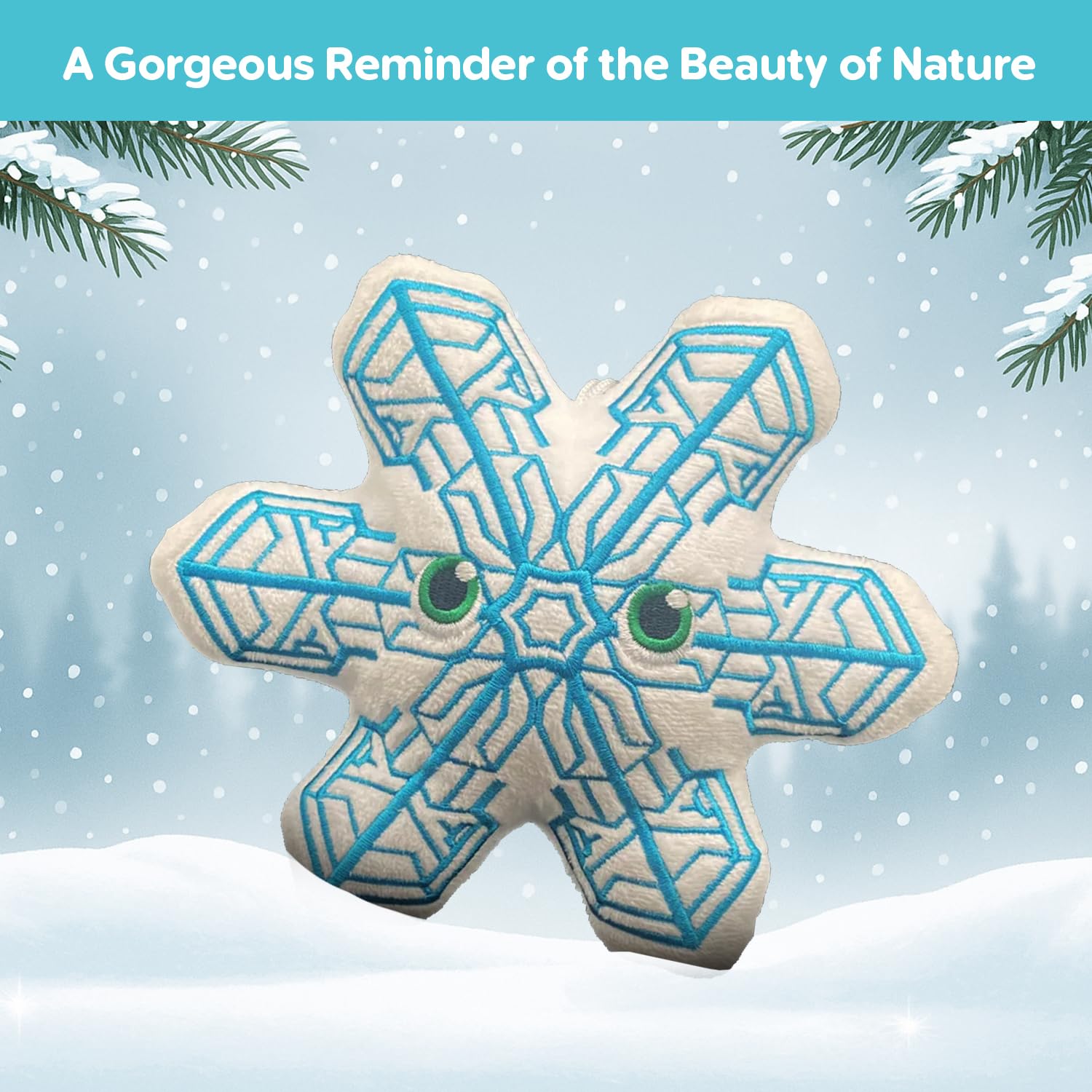 Thunderheads Snowflake Plush, Sectored Plates Design, Nature-Inspired Fun Plushie with Educational Card, Sustainably Made Soft Earth Science Gift