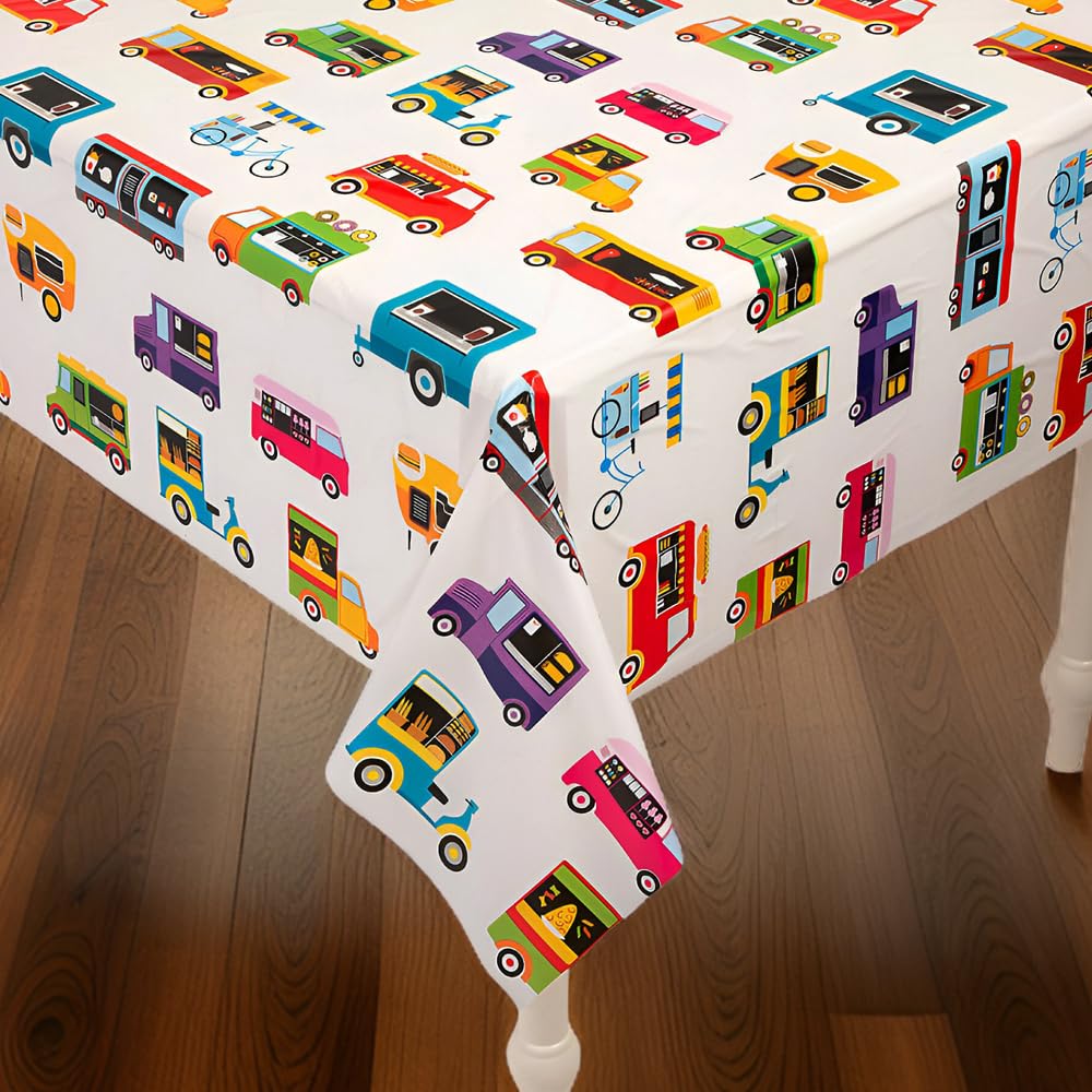 Fun Express Food Truck Plastic Tablecloth Roll - VBS Vacation Bible School Supplies/Decor