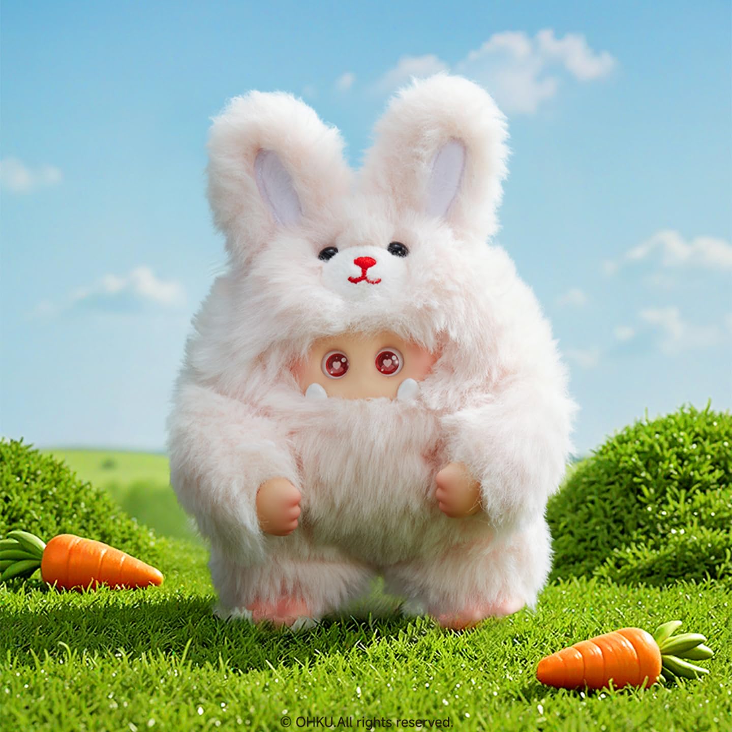 OHKU Giggle Monster Furry Forest Series Vinyl Plush Blind Box Random Design Action Figures Collectible Toys Home Decorations Holiday Birthday Gifts