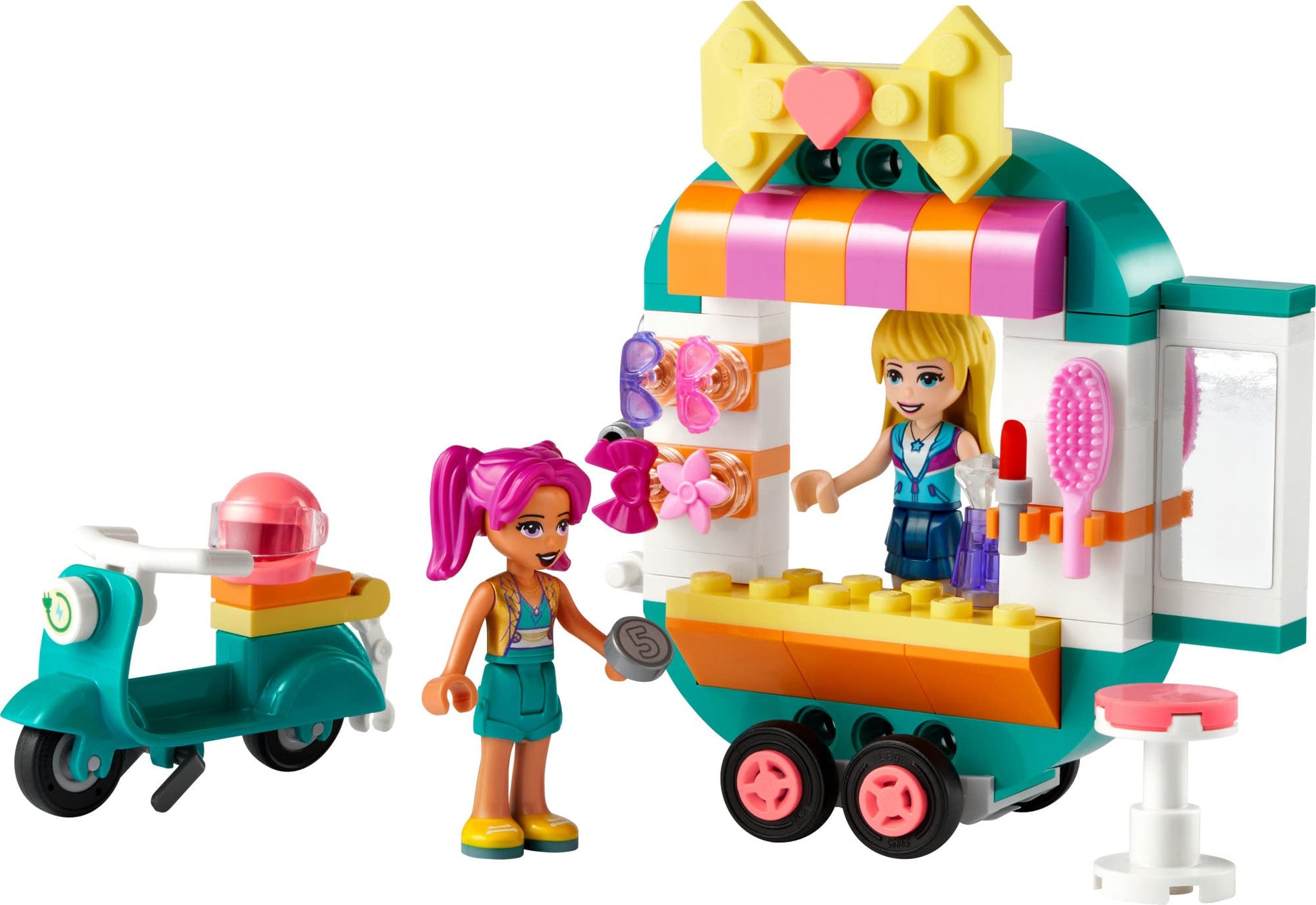 LEGO Friends Mobile Fashion Boutique Shop and Hair Salon Playset 41719, Creative Toy for Kids, Girls and Boys 6 Plus Years Old with Stephanie