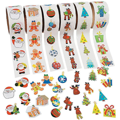Fun Express Christmas Stickers On A Roll, 6 Pieces