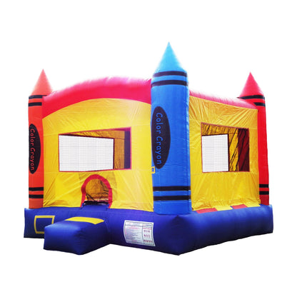 JumpOrange 15x13ft Color Crayon Commercial Grade 15oz PVC Bounce House