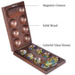 VAMSLOVE Wooden Mancala Board Game with Magnetic Lock / 48+8 Extra Multi Color Glass Stones, Folding Mancala Set for 2 Player, 6 Age and Up