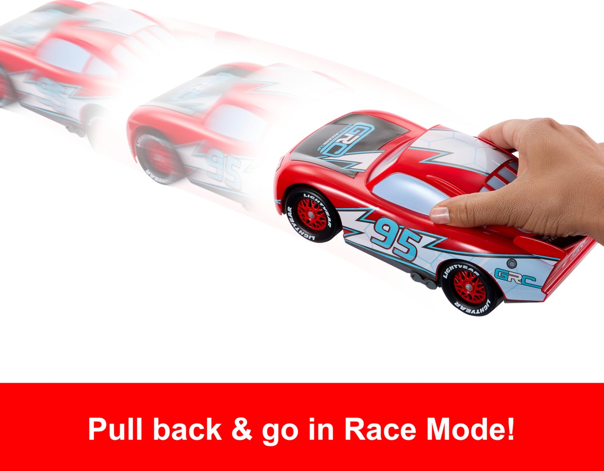 Mattel Disney and Pixar Cars Lightning McQueen Toy Vehicle & Accessories, Global Racers Cup Drift & Race Car with 2 Modes of Play