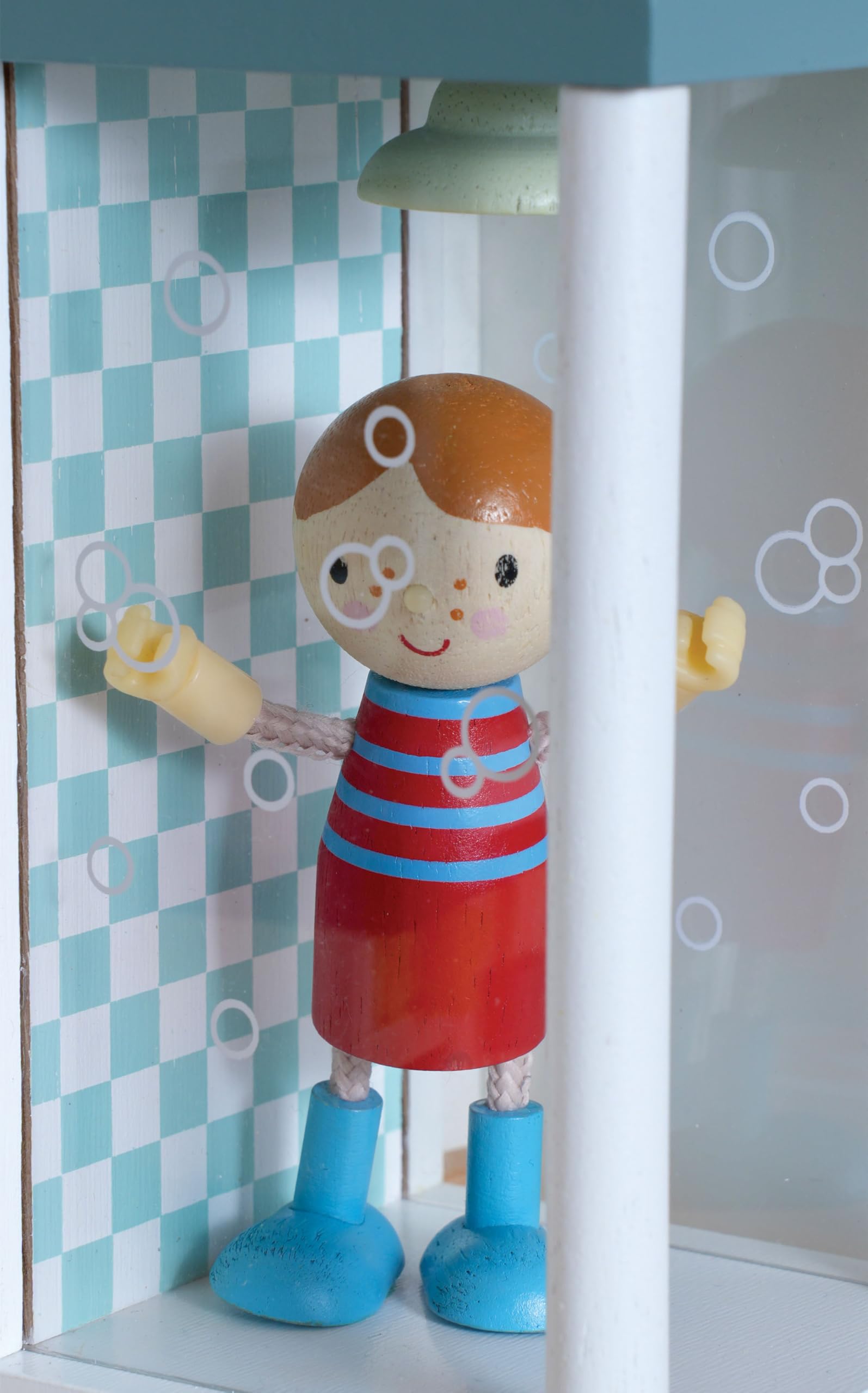 Tender Leaf Toys - Doll Family - Cute Wooden Flexible Doll Family for Kid's Dollhouse, Four Pcs of Multicultural Mom, Dad, Boy and Girl - Age 3+