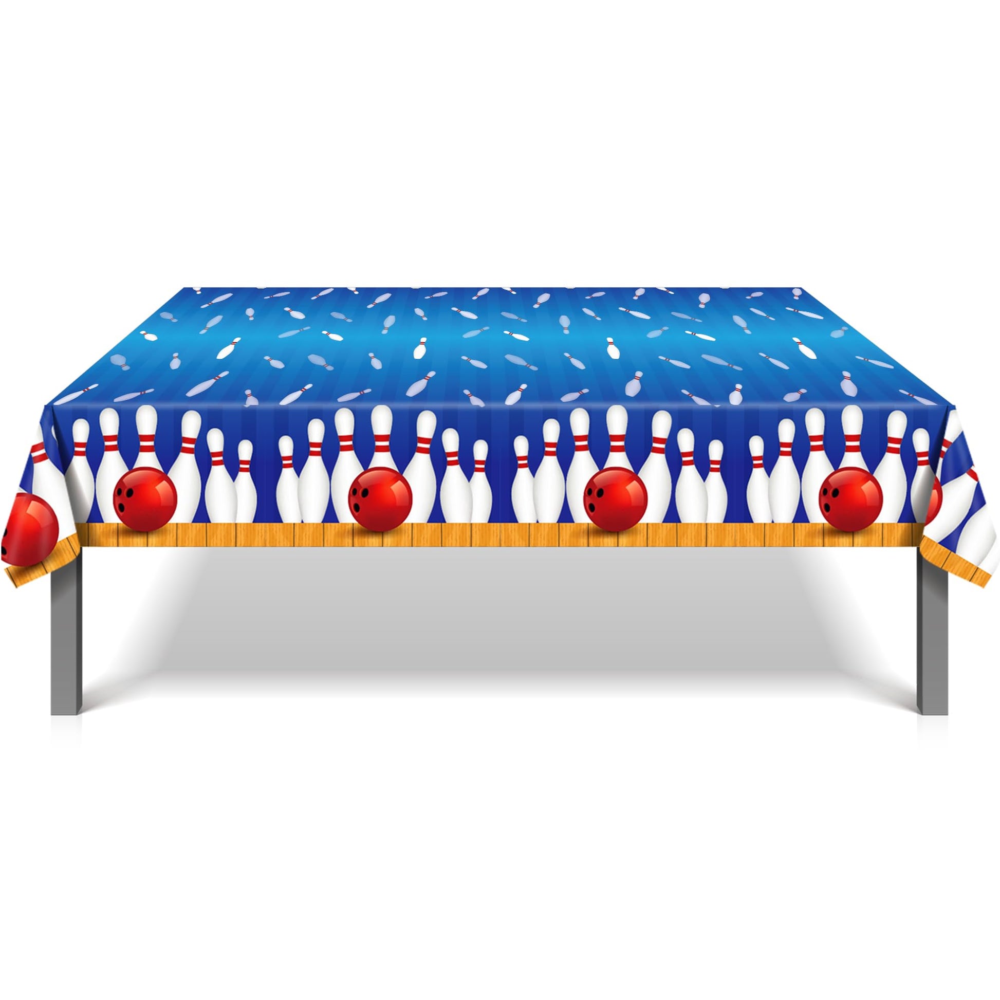 3 Pcs Bowling Disposable Tablecloth, Sports Ball Table Cover Party Tablecloth, Bowling Birthday Party Decoration Beach Plastic Table Cover, 54 x 87