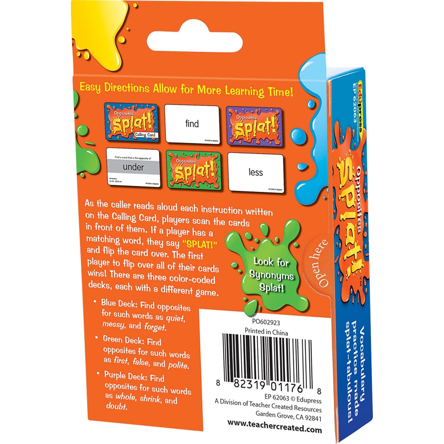 Teacher Created Resources Opposites Splat™ Game Grades 2+ (EP62063)