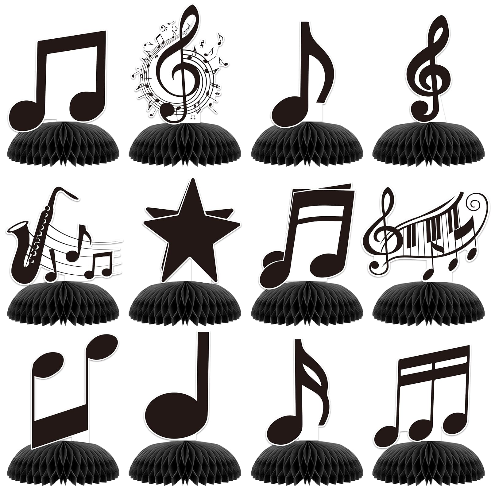 Music Notes Table Honeycomb Centerpieces, Happy Birthday Party Decorations
