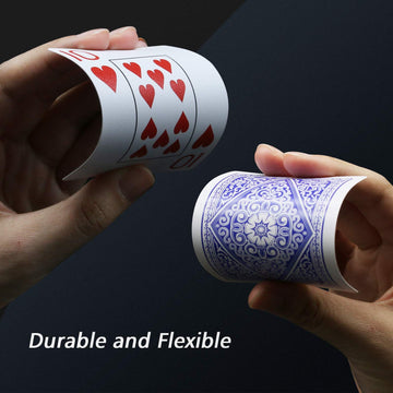 INTEGEAR Playing Cards 2 Decks Waterproof Plastic Poker Cards for Texas Holdem Poker Go Fish and More Card Games, Jumbo Index 2.5" x 3.5"
