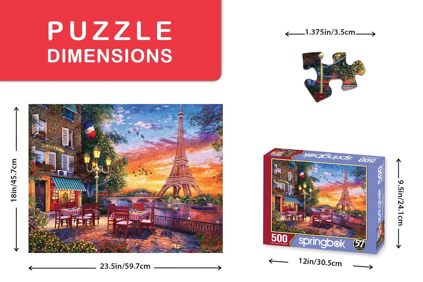 Springbok Paris Romance 500 Piece Jigsaw Puzzle for Adults