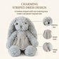 BiluKano 12" Floppy Bunny Stuffed Animal, Ultra Soft Plush Bunny Rabbit with Striped Dress & Bow, Easter Bunny Plush for Baby Girls, Stuffed Bunny