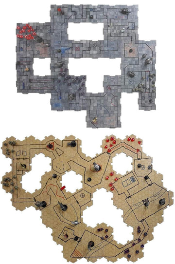 Dry Erase Dungeon Tiles, Shapes, and Sizes Earthtone Thirty-Three 6" Hexagons