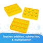 Junior Learning: Math Pop Bingo - Numbers Bubble Grid & Tile Game, Addition-Subtraction-Multiplication, Giant Problem-Solving Silicone Boards, Kids 6+