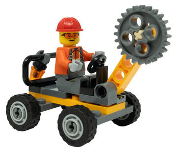 LEGO City: Construction Worker Minifigure with Buzzsaw Vehicle