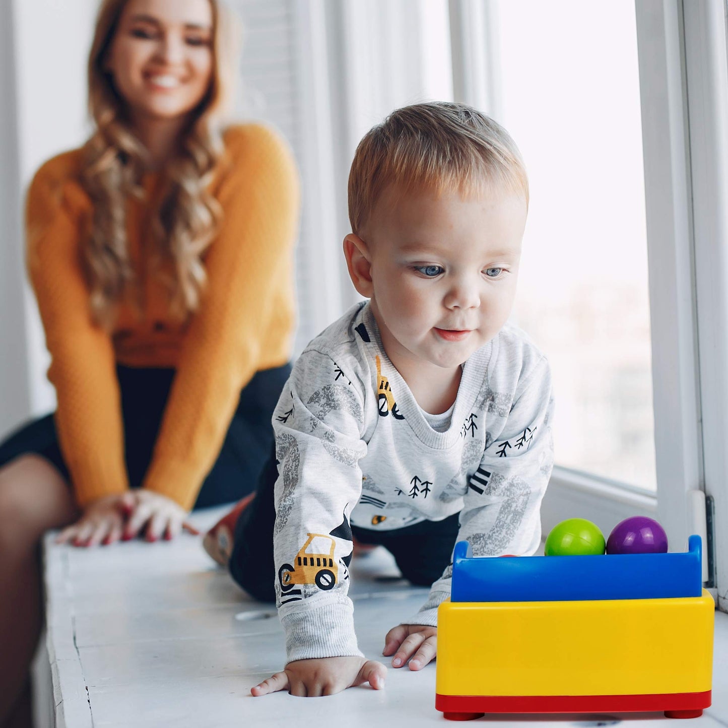 Bambiya Ball Popper Game with Hammer Toy -Baby Toy with Fun Lights and Sound Effects - Hours of Fun and Skills Development with This Baby Ball Toy