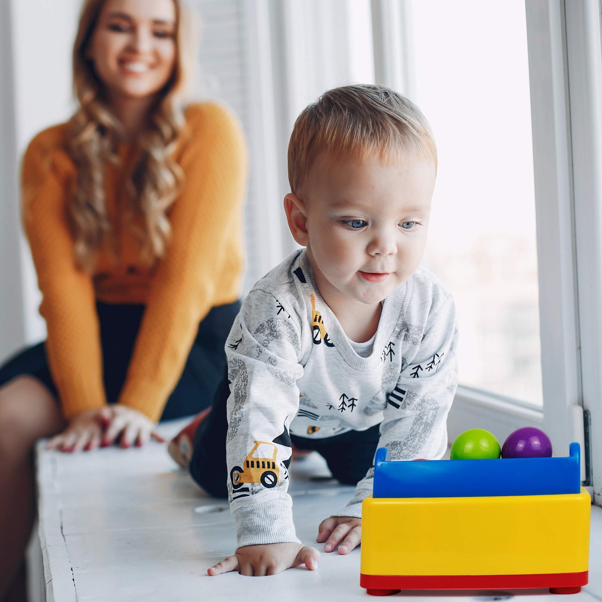 Bambiya Ball Popper Game with Hammer Toy -Baby Toy with Fun Lights and Sound Effects - Hours of Fun and Skills Development with This Baby Ball Toy