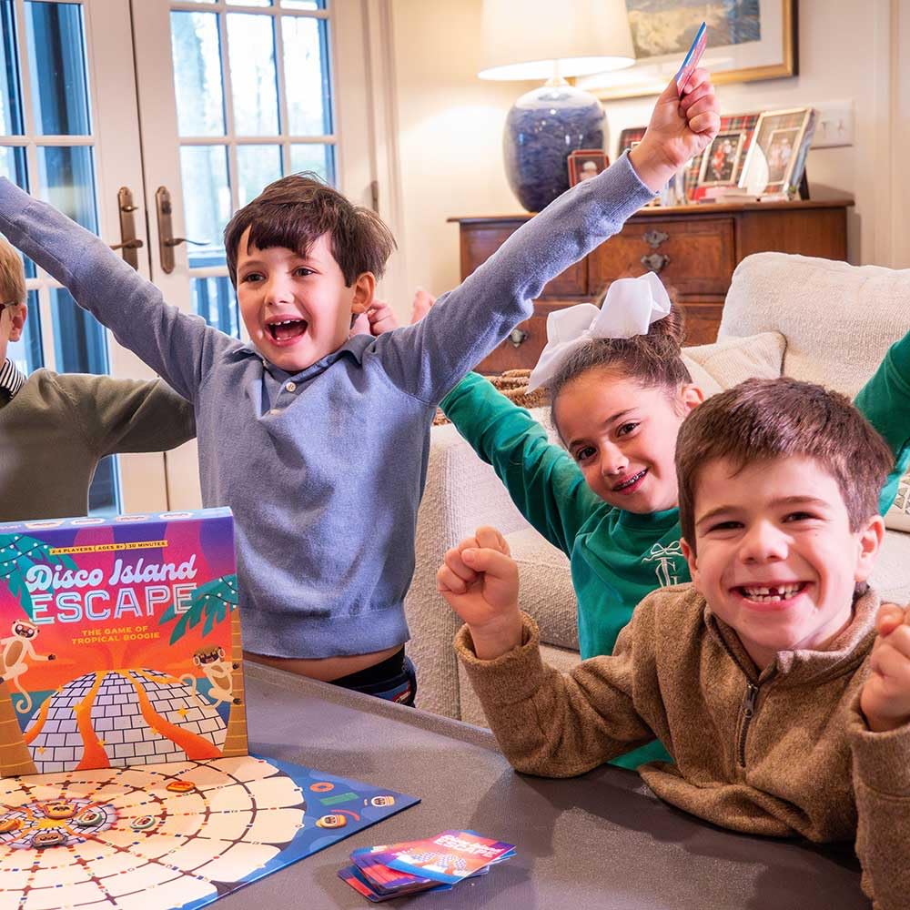 Disco Island Escape Board Game | Race Your Dancing Lemurs Across Lava Streams | Perfect Family Game | 2-4 Players, Ages 8+