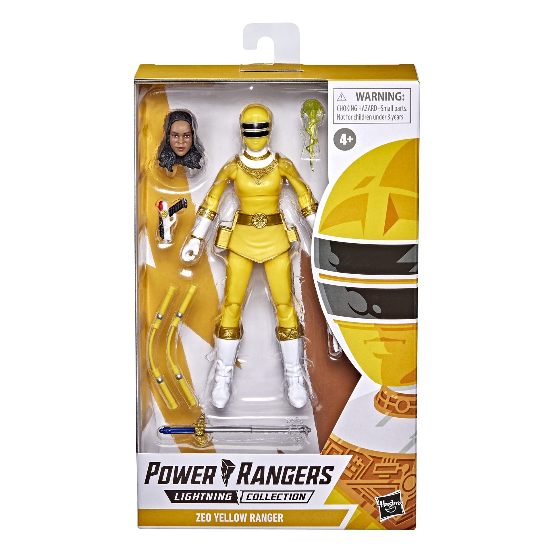 Power Rangers Lightning Collection Zeo Yellow Ranger 6-Inch Premium Collectible Action Figure Toy with Accessories, Kids Ages 4 and Up