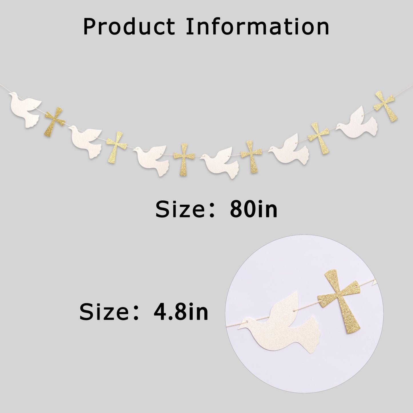 Eurteka Christening Dove and Cross Banner