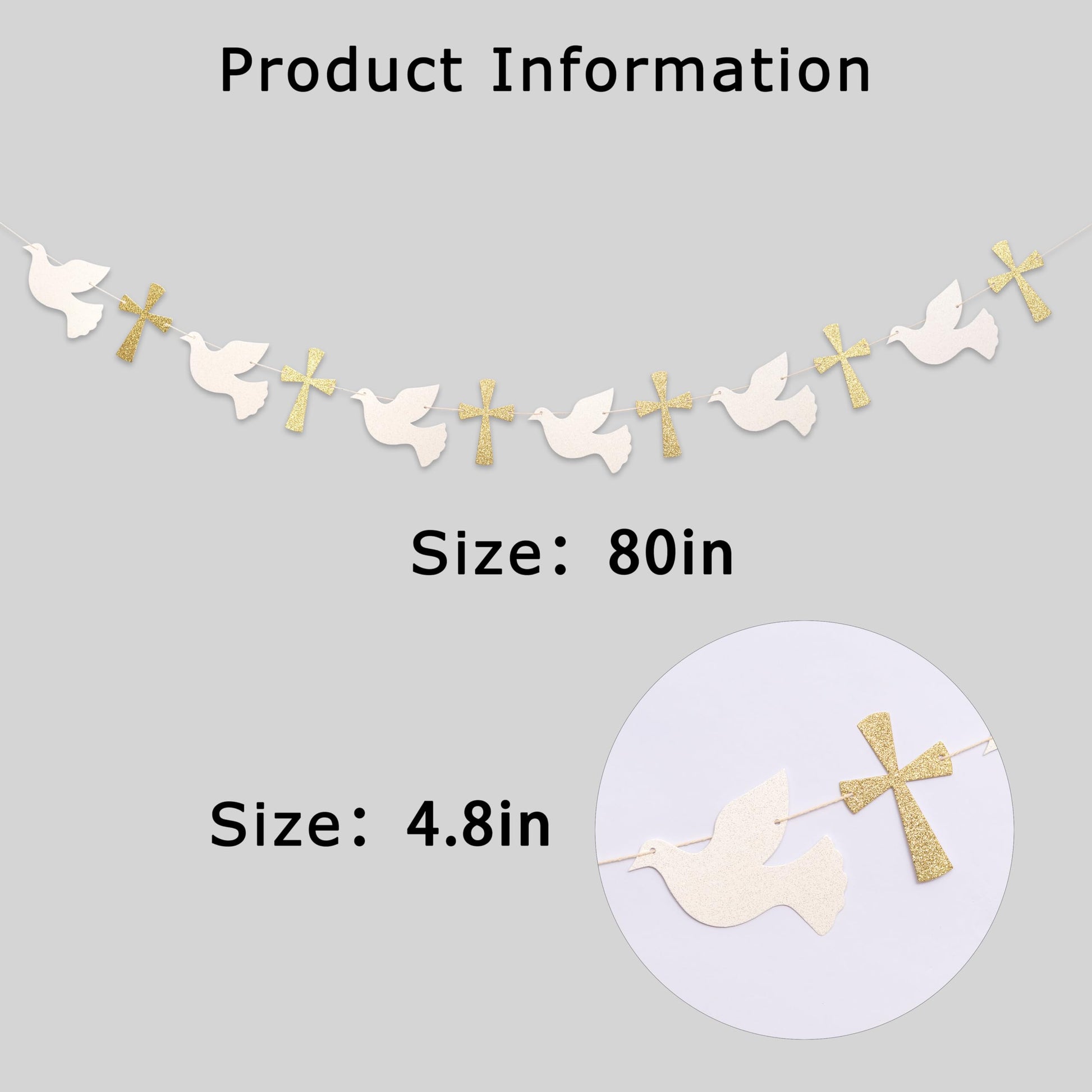 Eurteka Christening Dove and Cross Banner