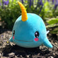 Bleacher Creatures Kuricha 6" Narwhal Sitting Plush - Soft Chibi Inspired Toy