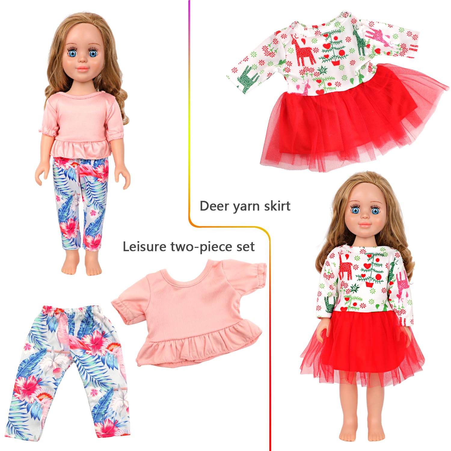 MSYO 10Pcs Doll Clothes and Accessories for 16-18 Inch Girl Dolls,Handmade Fashion Outfits with Dresses,Tops,Pants,Swimsuit,Hat,Headband,Casual &