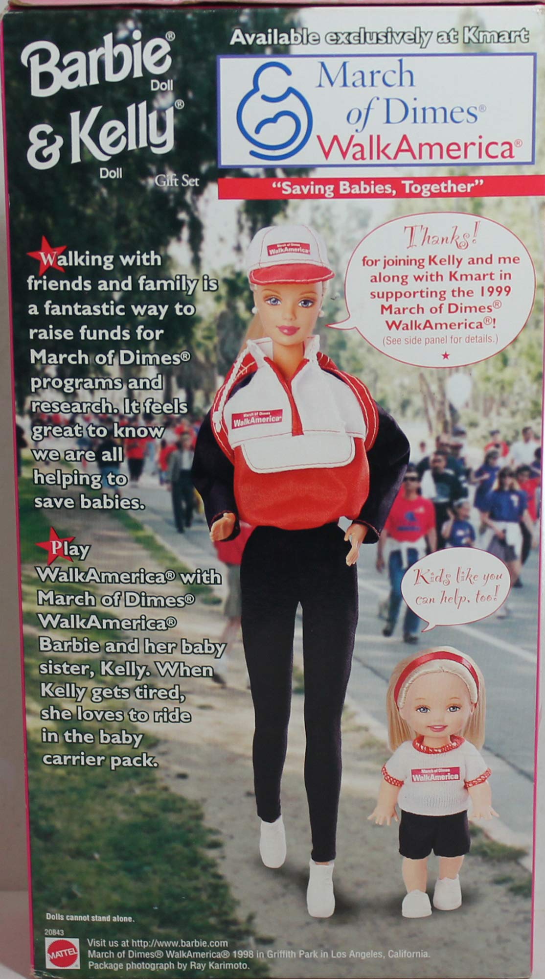 Barbie and Kelly March of Dimes Walk America NIB NEW