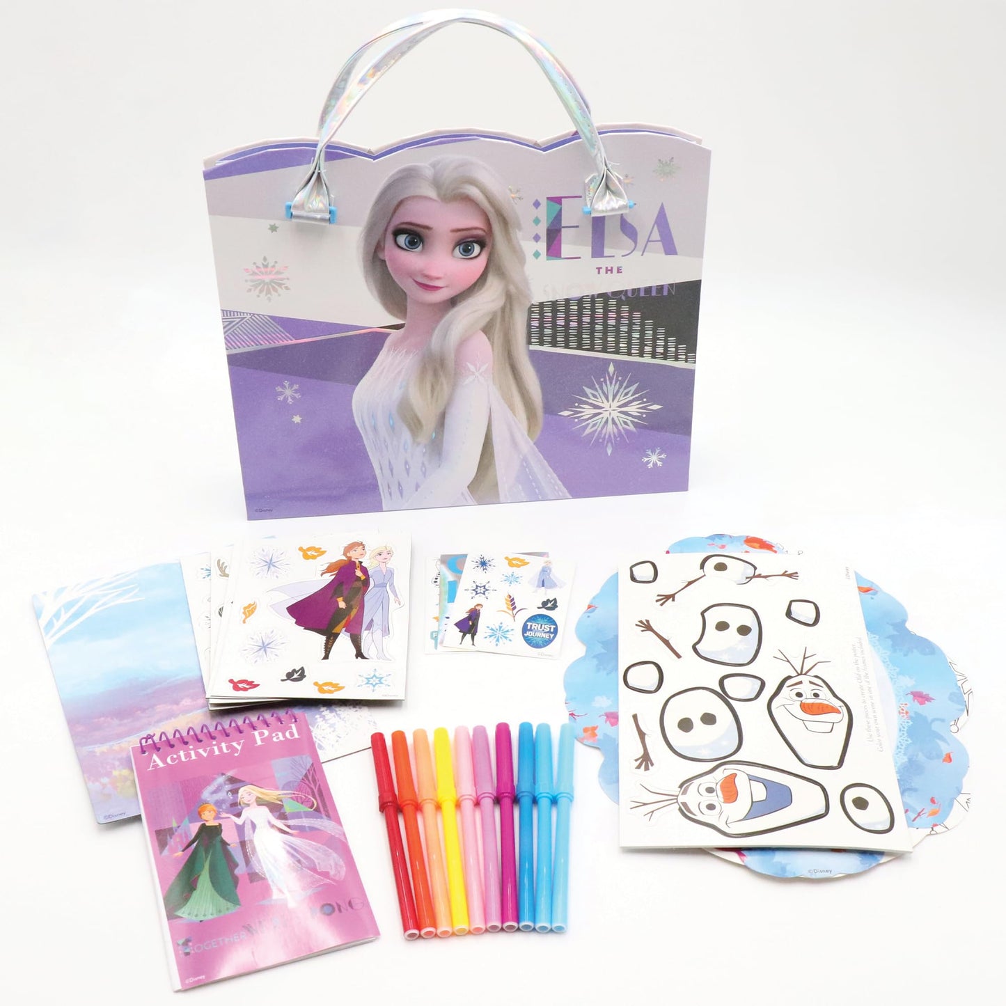 Disney Frozen Activity Tote - Ultimate Princess Adventure Bag with Coloring Books, Stickers, Crayons & Games - Travel-Friendly Art Set for Girls Ages
