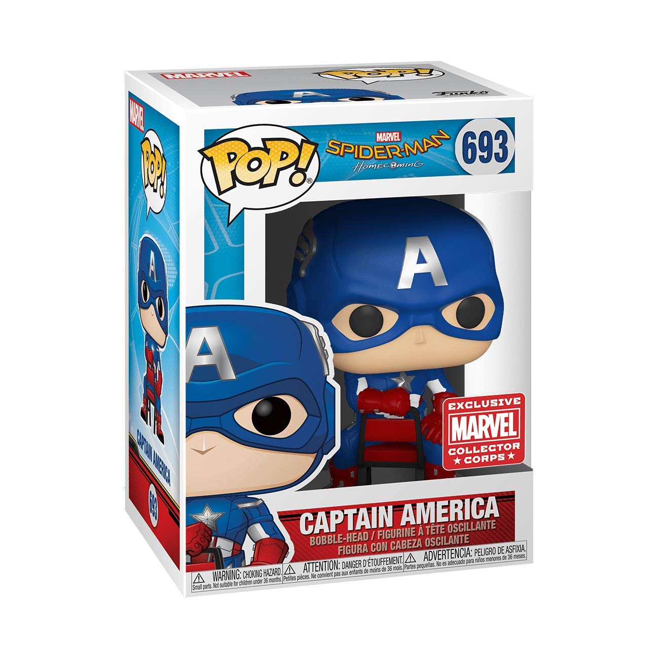 Funko Spider-Man Homecoming POP! Marvel Captain America Exclusive Vinyl Figure #693 [Sitting]