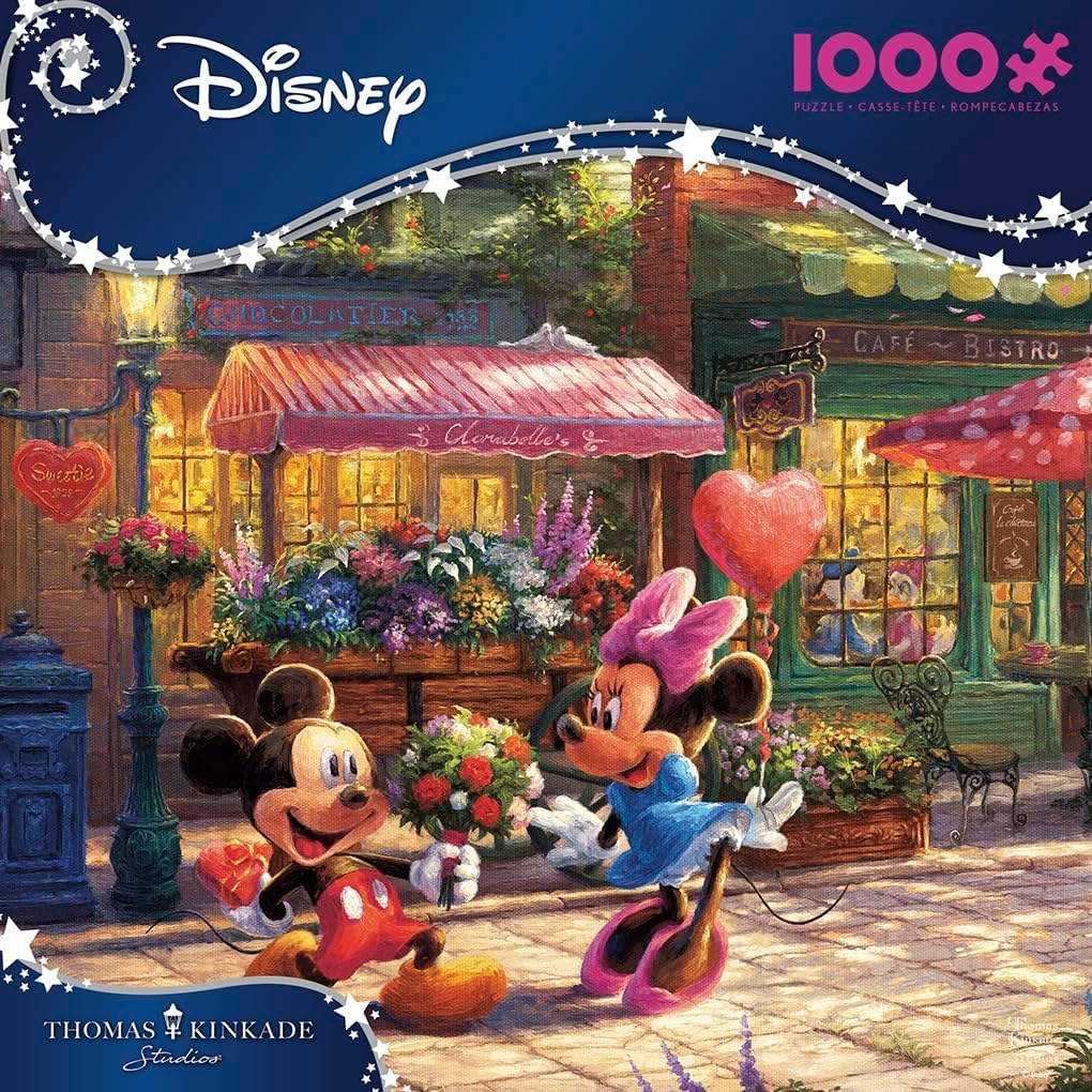 Ceaco - Thomas Kinkade - Disney - Mickey & Minnie Sweetheart Café - 1000 Piece Jigsaw Puzzle