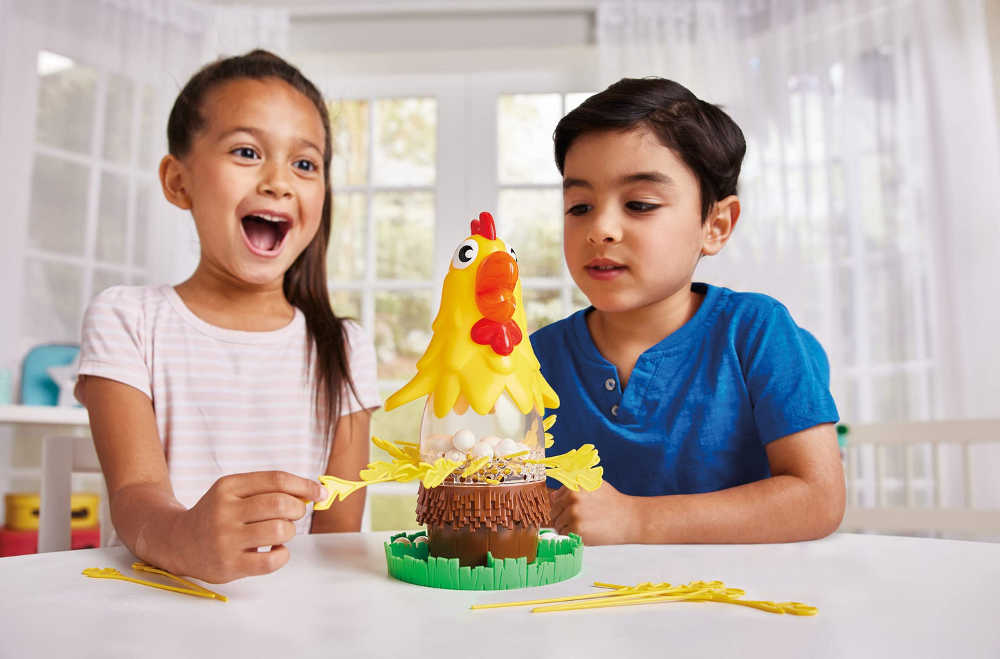 Game Zone Pluck It - Interactive Chicken Game for 2-4 Players Ages 4+ - Develops Hand-Eye Coordination and Strategic Thinking Skills!