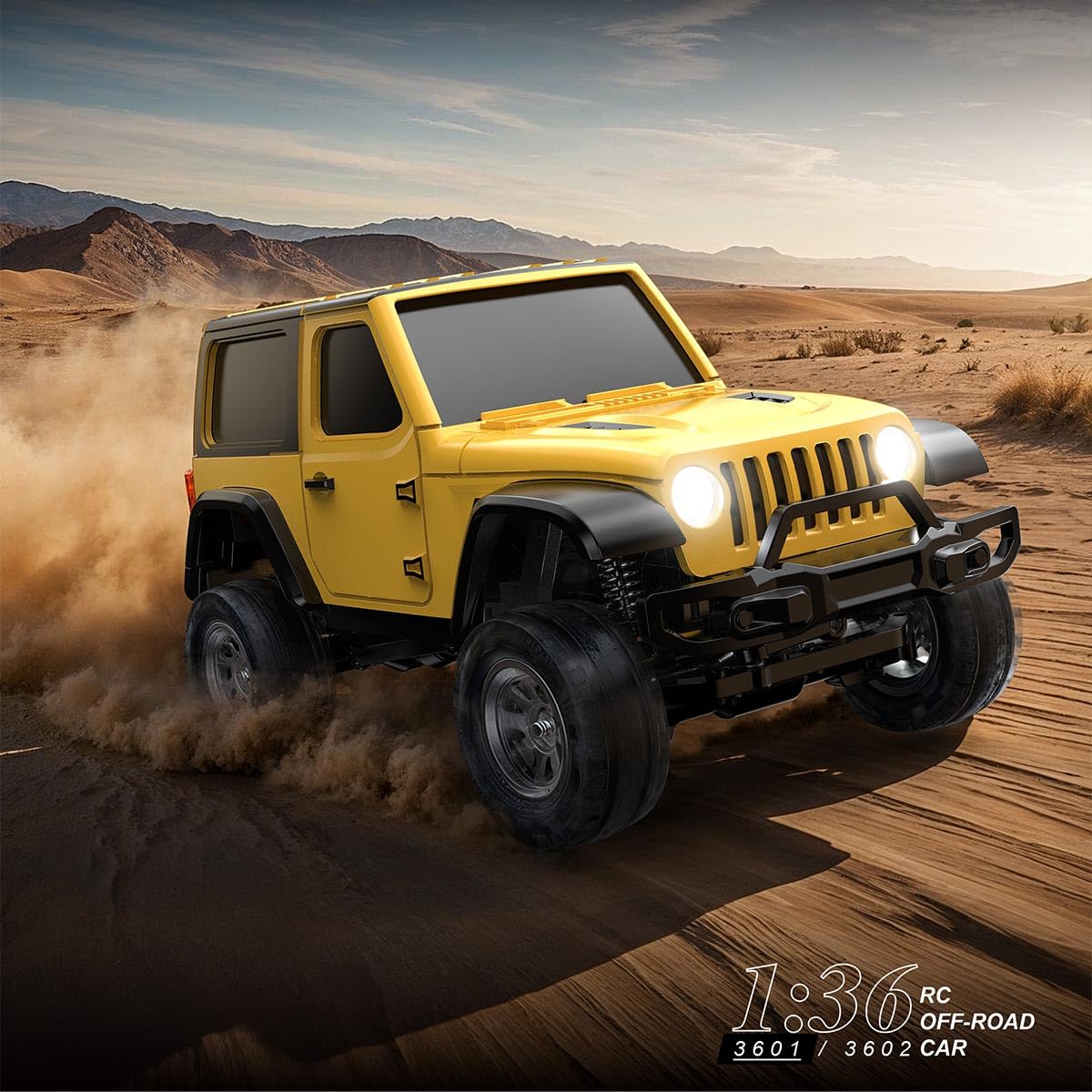 OBIOCKIDAY 1/36 RC Off-Road Car, 2.4G 4WD Full-Proportional Remote Control Climbing Car with LED Lights, Pickup RC Truck Mini-Van, Crawler Climber