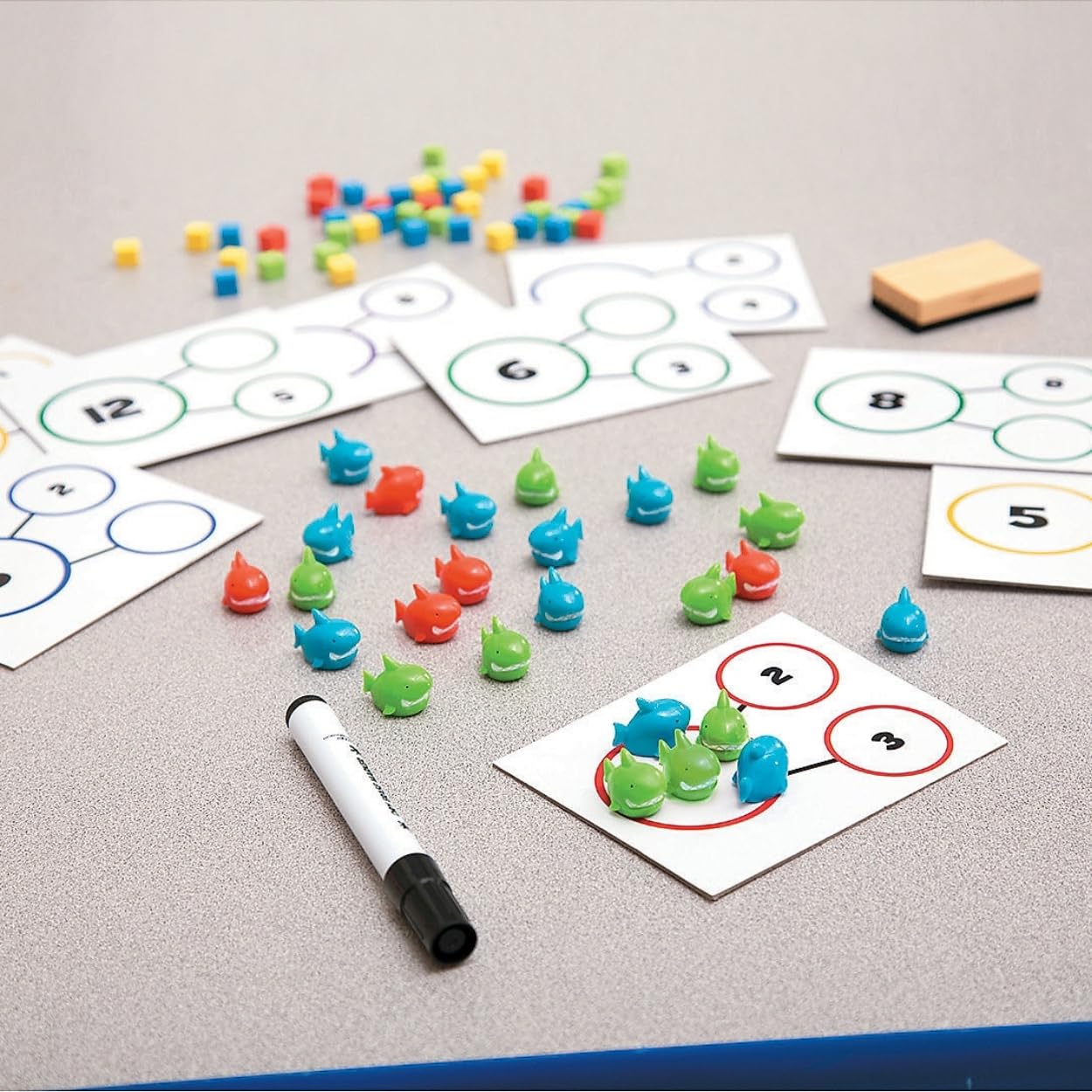 Fun Express Number Bond Dry Erase Cards - 50 Pieces - Educational and Learning Activities for Kids