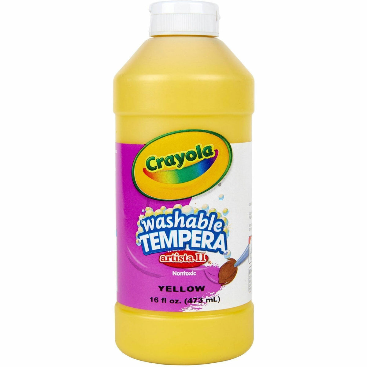 Crayola Artista II Washable Tempera Paint - Yellow (16oz), Kids Arts & Crafts Supplies, Easy Squeeze Bottle, Nontoxic