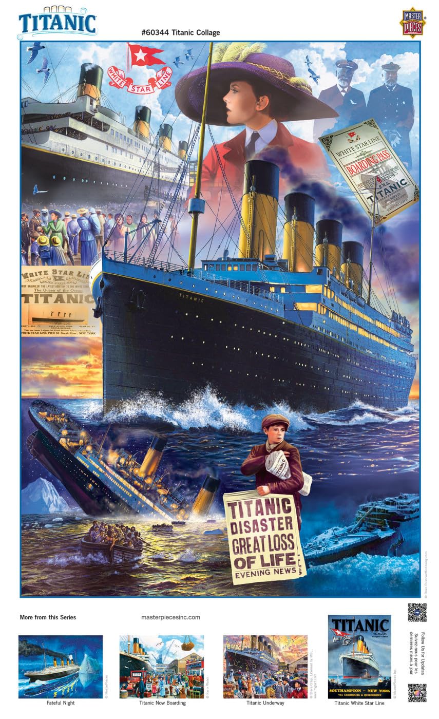 MasterPieces 1000 Piece Jigsaw Puzzle for Adults, Family, Or Youth - Titanic Collage - 19.25"x26.75"