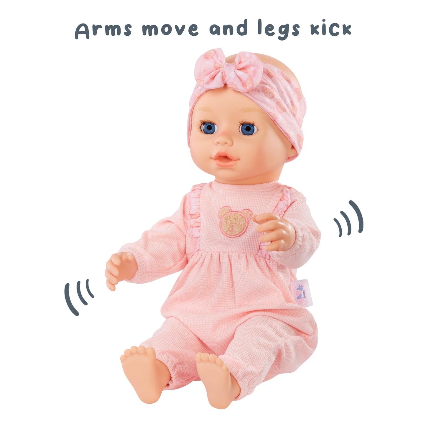 Baby born Learn to Walk Baby Doll Annabell - Blue Eyes: Realistic Features for Kids Ages 3+, Walks, Crawls, Sits & Kicks, Eyes Open & Close, Multiple