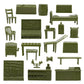 BMC Classic Marx Military Base Camp - 32pc Plastic Army Men Playset Accessories