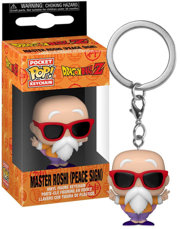Funko POP Keychain: Dragon Ball Z - Master Roshi (Peace Sign), 2 inches,Multicolor
