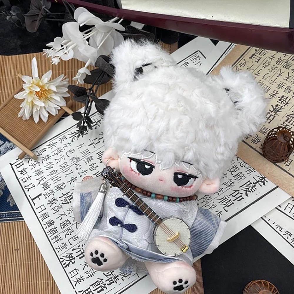 niannyyhouse 20cm Doll Clothes Coat Vest Accessories Hanbok Sets 8in Plush Doll Dress Up (Black)