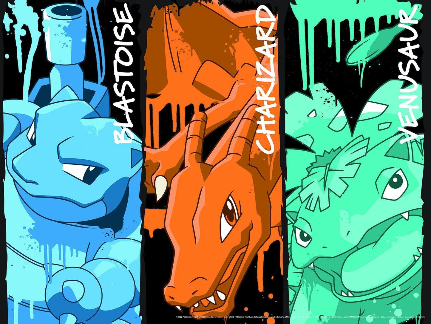 Buffalo Games - Pokemon - Blastoise, Charizard, and Venusaur Graffiti - 400 Piece Jigsaw Puzzle for Families - Precision-Cut Pieces, Beautiful Artwork