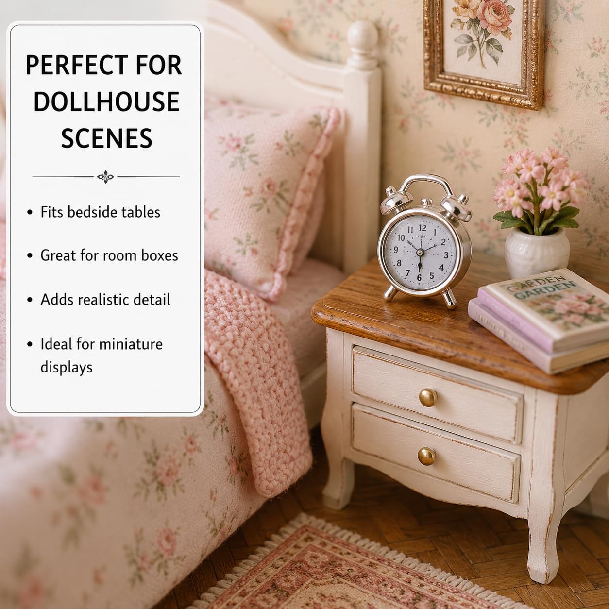 Miniature Alarms Dollhouse Decoration Accessories, 1/12 Scale, 1:12 Scale Miniature Scene Dollhouse Ornaments Decorative Accessory,Clock for DIY Craft