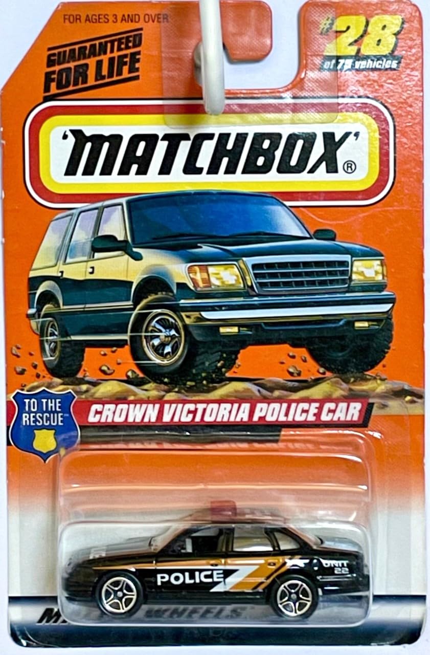 Matchbox #28 Crown Victoria Police Car Blk/Yellow/White by Matchbox