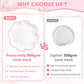 350 Pcs Pink and White Paper Plates and Napkins Set, 10" White Dinner Plates with Pink Scalloped Edge, 8" Scalloped Dessert Plate, Napkins, Cups