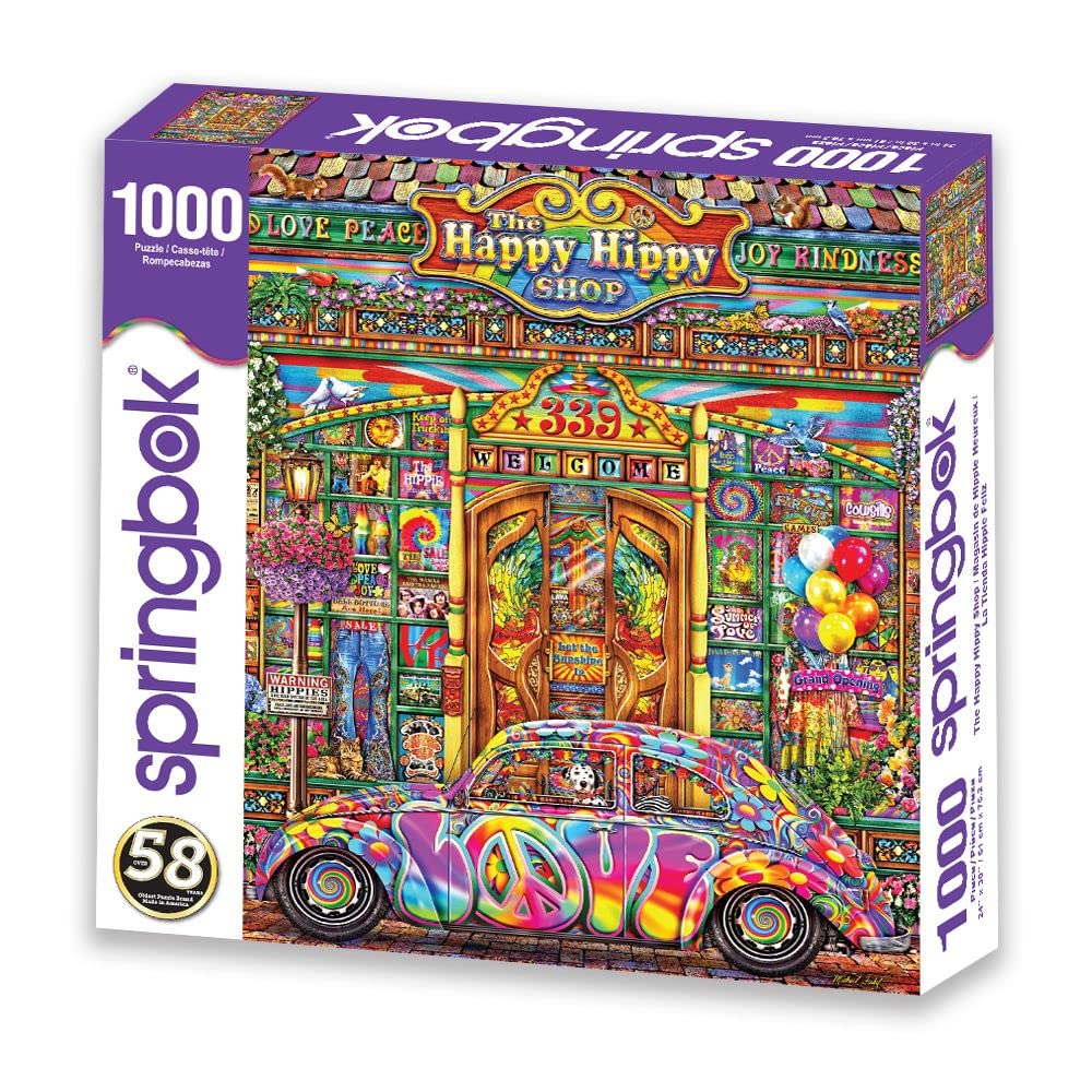 Springbok The Happy Hippy Shop 1000 Piece Jigsaw Puzzle for Adults - Unique Cut Pieces - Made in USA