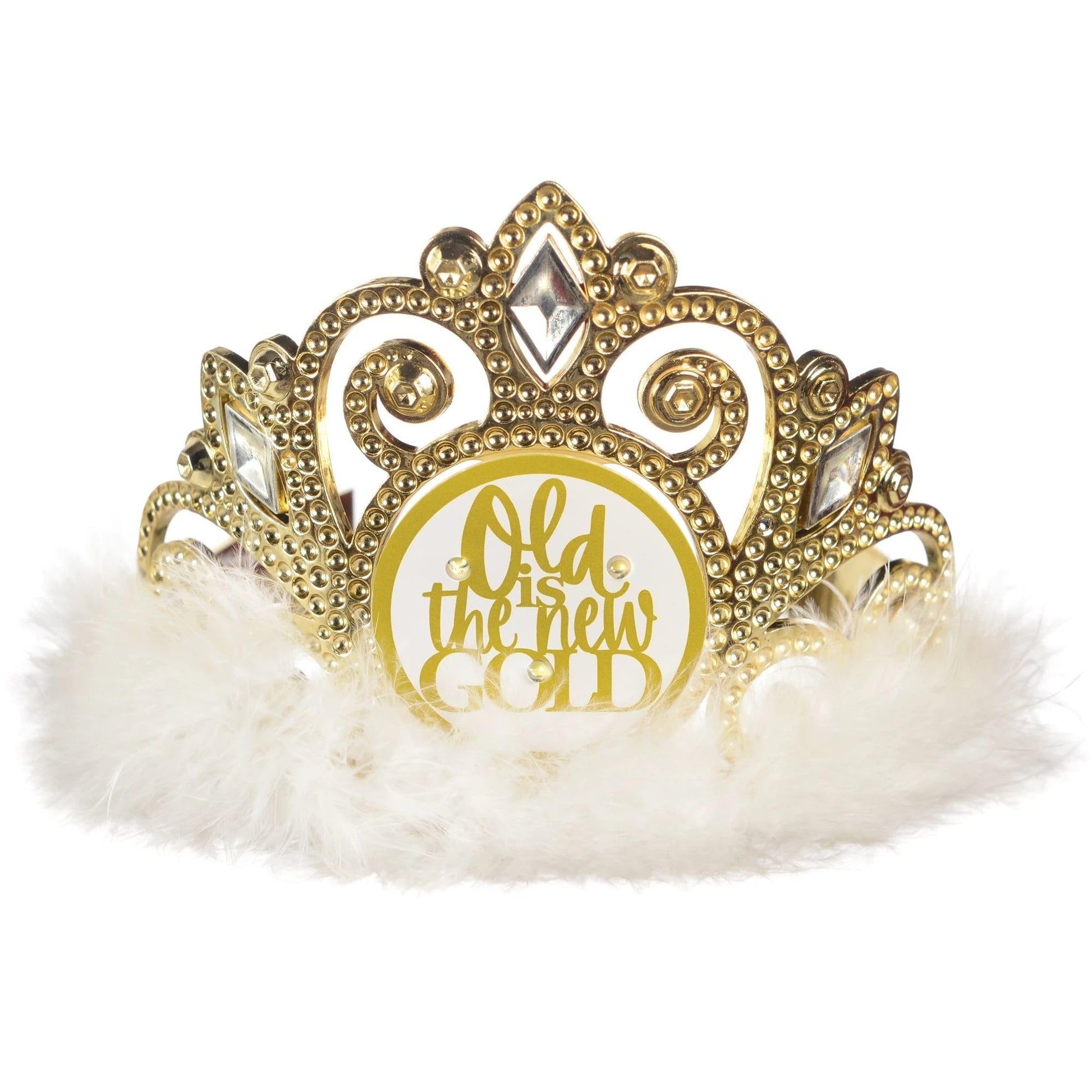Amscan Deluxe Over The Hill Golden Age Flashing Tiara - 4.5" x 6.5" (1 Pc.) - Unique, Sparkling & Elegant Design - Perfect for Celebratory Events